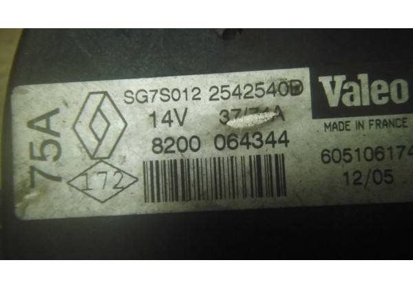 генератор Renault Clio 2, 3, Kangoo ,Twingo 1.2  8V16V, 8200065730, 7700433069, A001TA2293, 70А, 12V